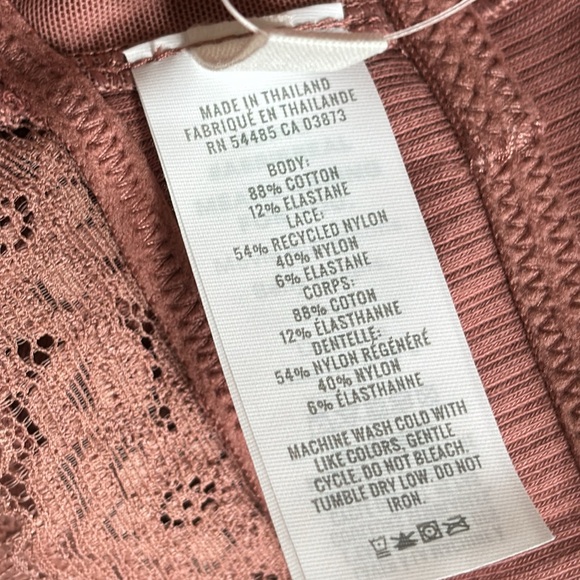 NWT Aerie Ribbed Eyelash Lace Trim Longline Bralette - Picture 7 of 7